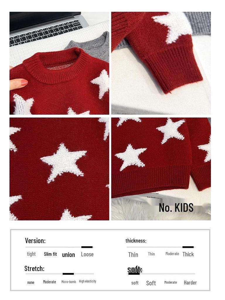 Boys' 2025 Winter Woolen Sweater: Stylish, Thick, Korean Casual Knitwear