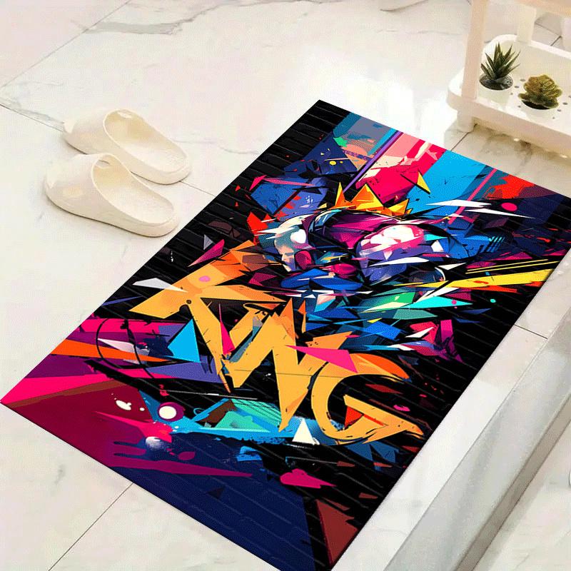 

1pc King Design Area Rug - Soft, Anti-Slip, and Durable Gaming Room Decor for Bedroom 60cm by 90cm