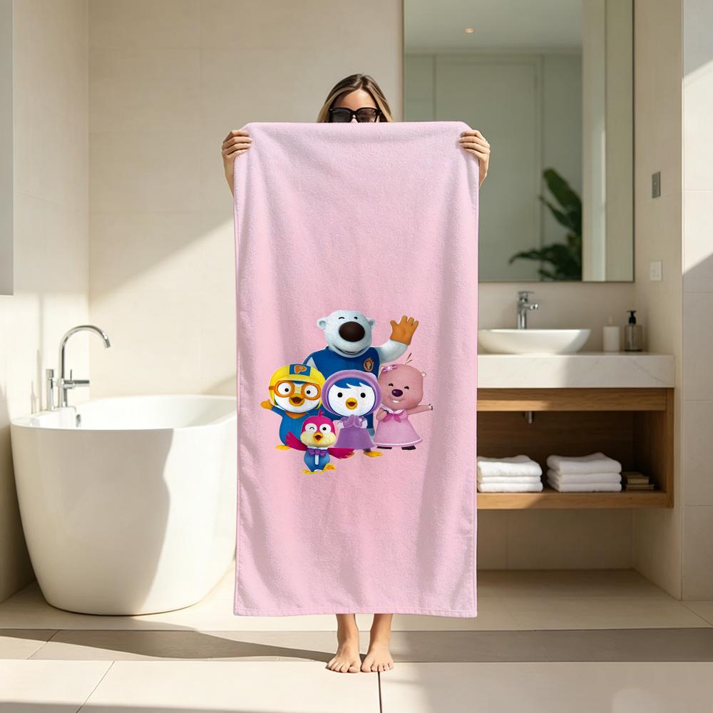 Animation P-Pororo the Little Penguin Towel Microfiber soft Beach Towel for Travel Fitness Sauna Bathing Camping