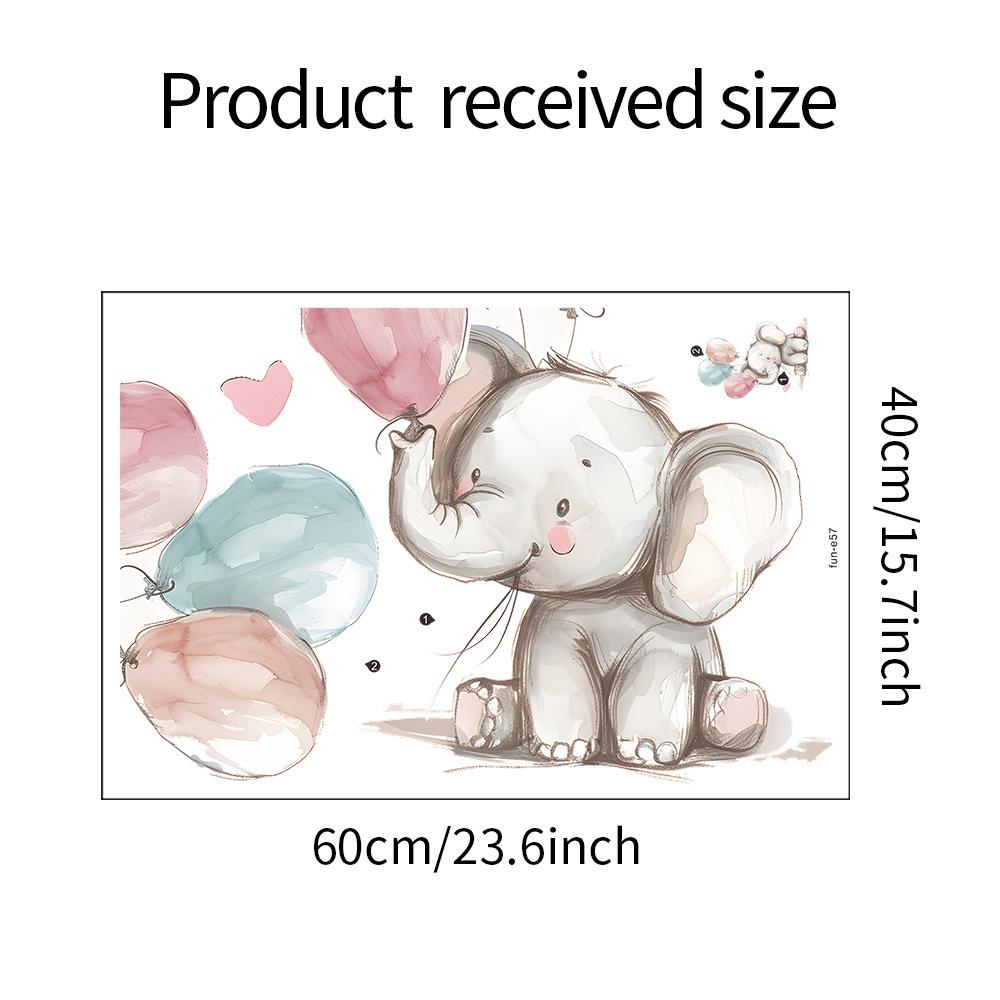 

Мультяшные нарисованные слоны воздушные шары детская спальня домашний фон ландшафтный дизайн настенные наклейки 40*60CM/fun-e57