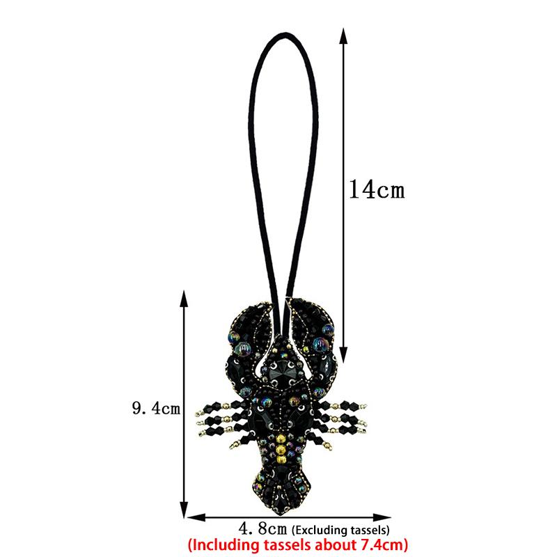 Crayfish  Beaded Bag Pendant Crab Bag Accessories Cute Creative Bag Decorative Chain Lanyard