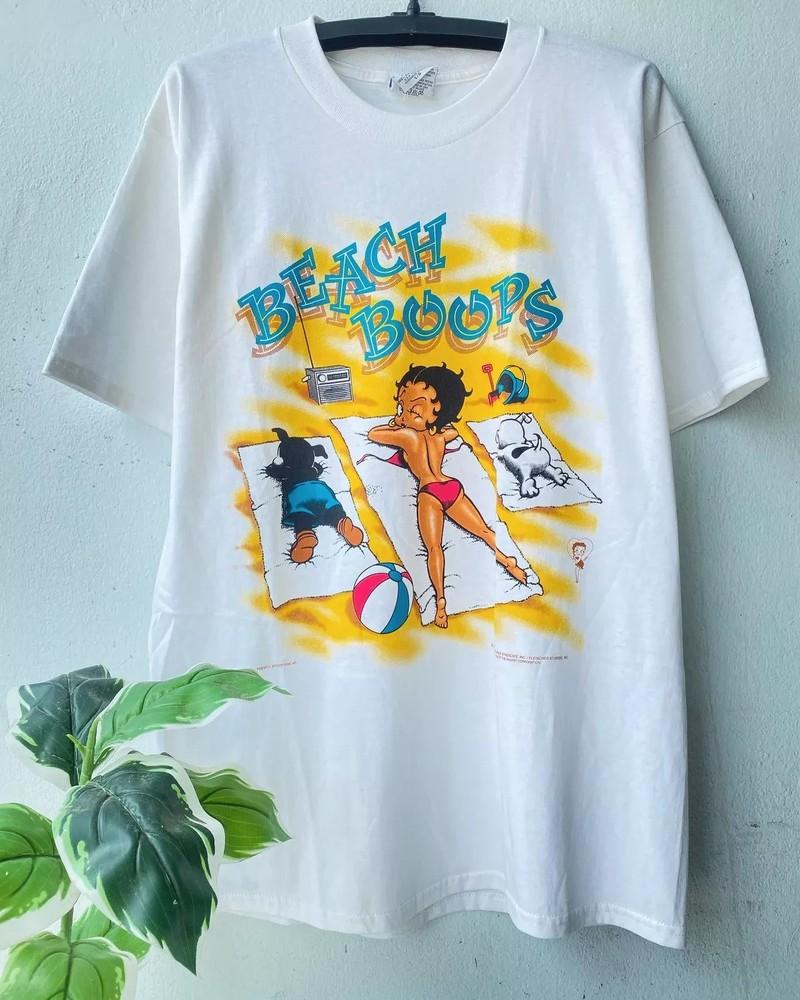 

90s Betty Boop Beach Boop White T shirt Tops tees Men s Women s Retro style Graphic tee XL
