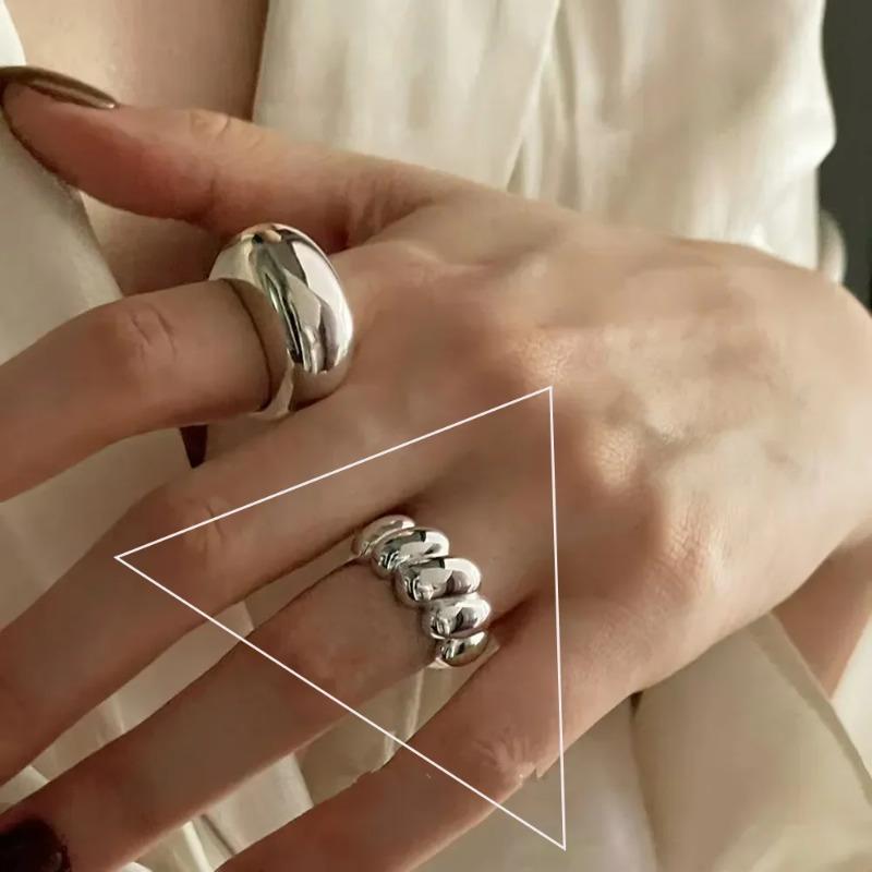 Nepravidelný prsten ze stříbra 925 pro ženy Geometrie Univerzální Minimalismus Doplňky Šperky Dárek
