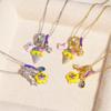 316L Stainless Steel Colorful Flower Zircon Ice Cream Pendant Necklace For Women Simple Elegant Enamel Jewelry Wholesale
