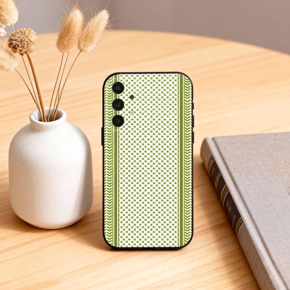 Custodia per Telefono Hattah Keffiye P-Palestine Per Samsung S25,24,23,22,30,21,10,9,Ultra,Plus,Lite,FE,4,5 G Custodia Nera Morbida