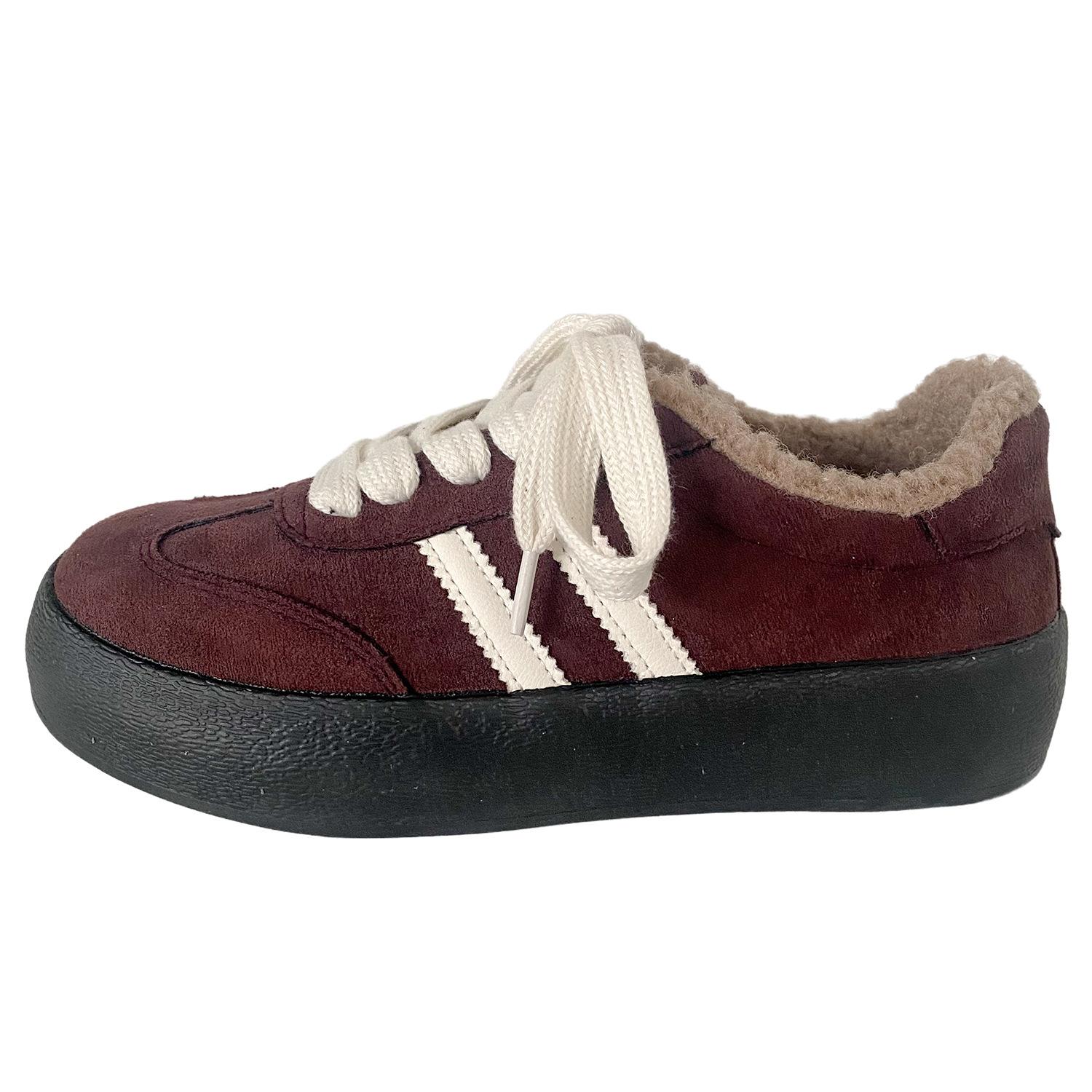 

BE-6790 Платформенные вельветовые кеды из овечьей шерсти женские кеды 2024 новая зимняя теплая хлопковая обувь немецкие тренировочные туфли 40