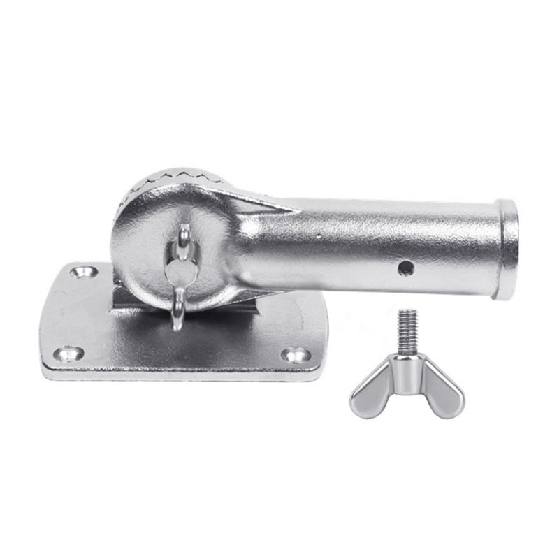 Schwerlast-Flaggenmast-Halter aus Edelstahl, 180° verstellbar, Beton-Flaggenmast-Halter für Haus Außenbereich, Flagge