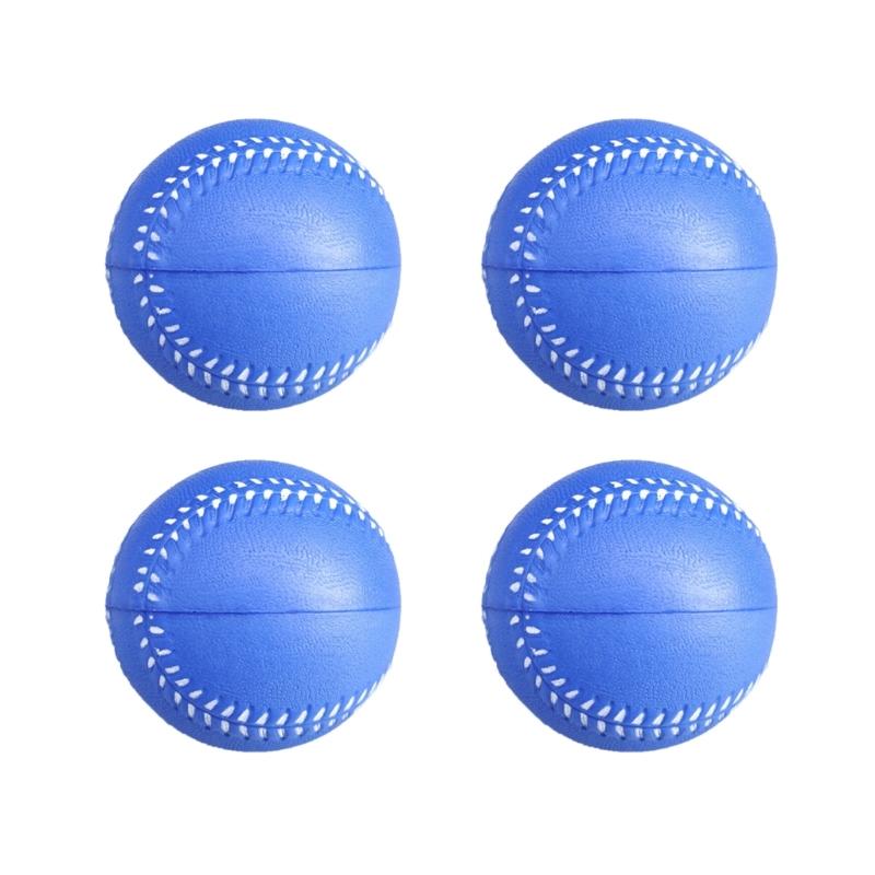 

4Pcs Elastic PU Foam Baseball Light Weight Training Softball Fitness Equipment for Indoor Outdoor Recreational Use синій
