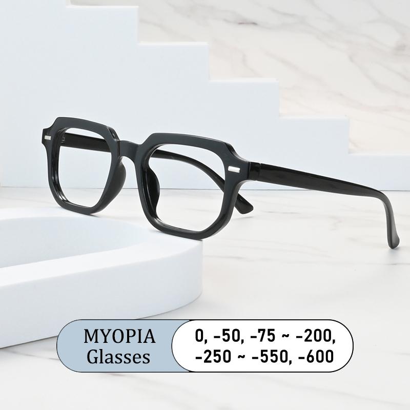 Square Classic Rice Stud Spectacle Frame Men Myopia Glasses Prescription Nearsight Anti Blue Light Women Short Light Eyewear