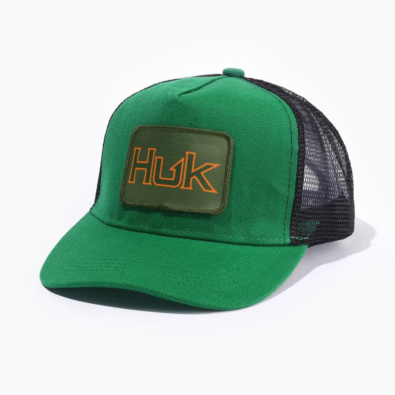 Trendy Brand Patch Embroidered LettersHUKFashionable Simple Mesh Baseball Cap for Men and Women Outdoor Sports Sun Hat