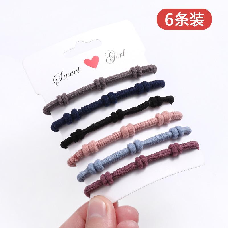 1 Set Elastico per Capelli Korean Simple Durevole Elastici per Capelli Accessori per Ragazze Corda per Capelli Anello Copricapo