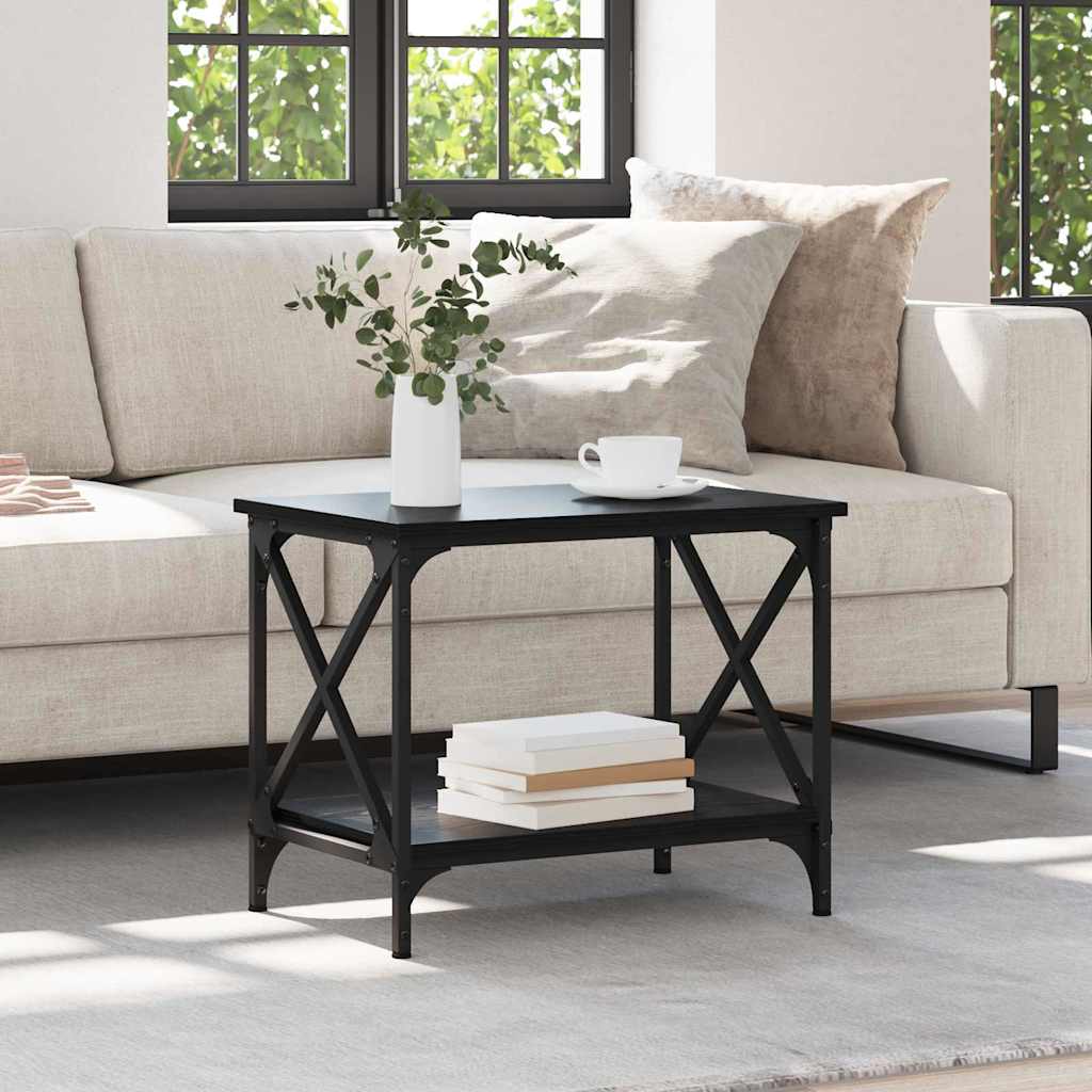 Side Table Black Oak Effect 55 X 38 X 45 Cm