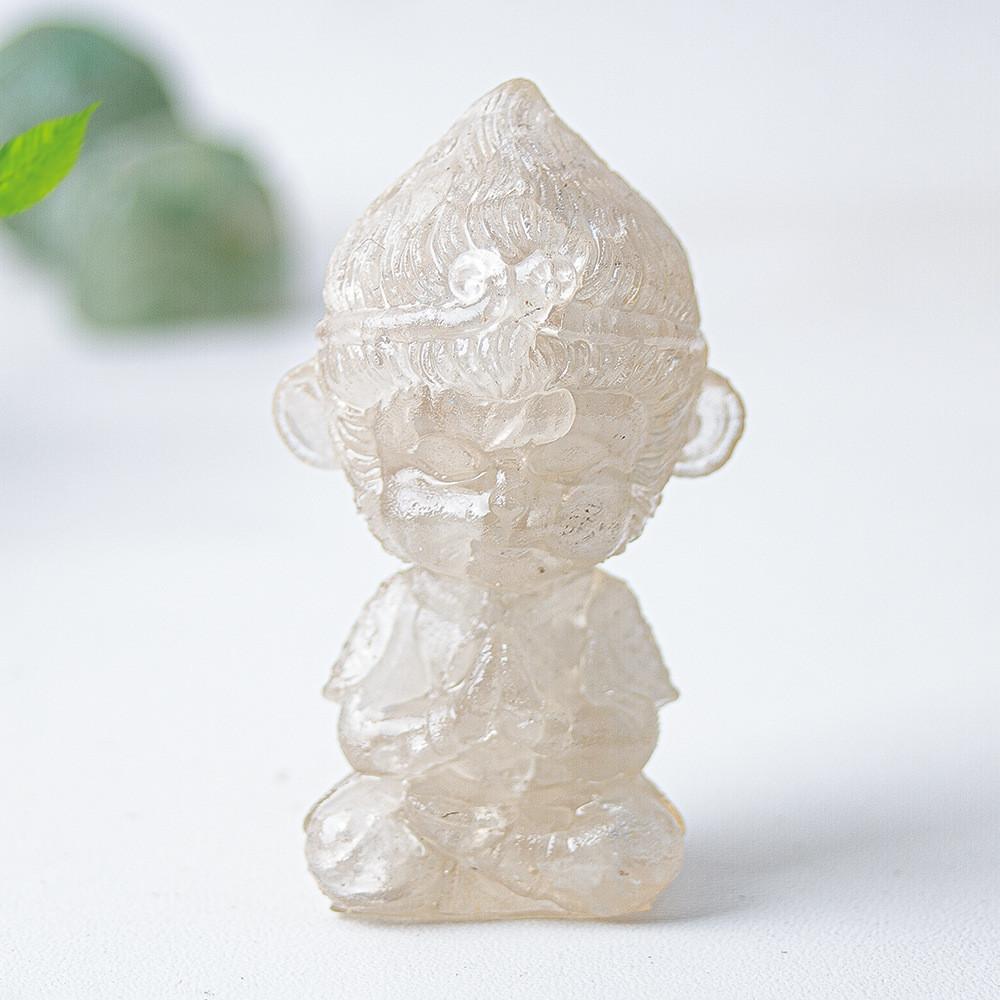 Tree Resin Craft Monkey King Statue With Natural Water Crystal For Home Decoration And Collectors