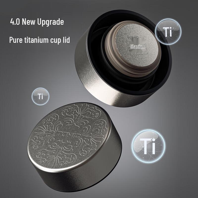 TEMEKE 420ml Double-Layer Pure Titanium Insulated Tea Cup