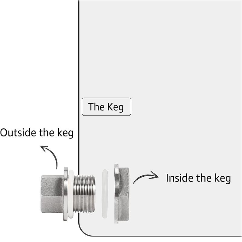 Weldless Bulkhead,1/2" NPT Compact Bulkhead Fitting for Mash Tun Brew Kettle,With Strong Food Grade Gaskets