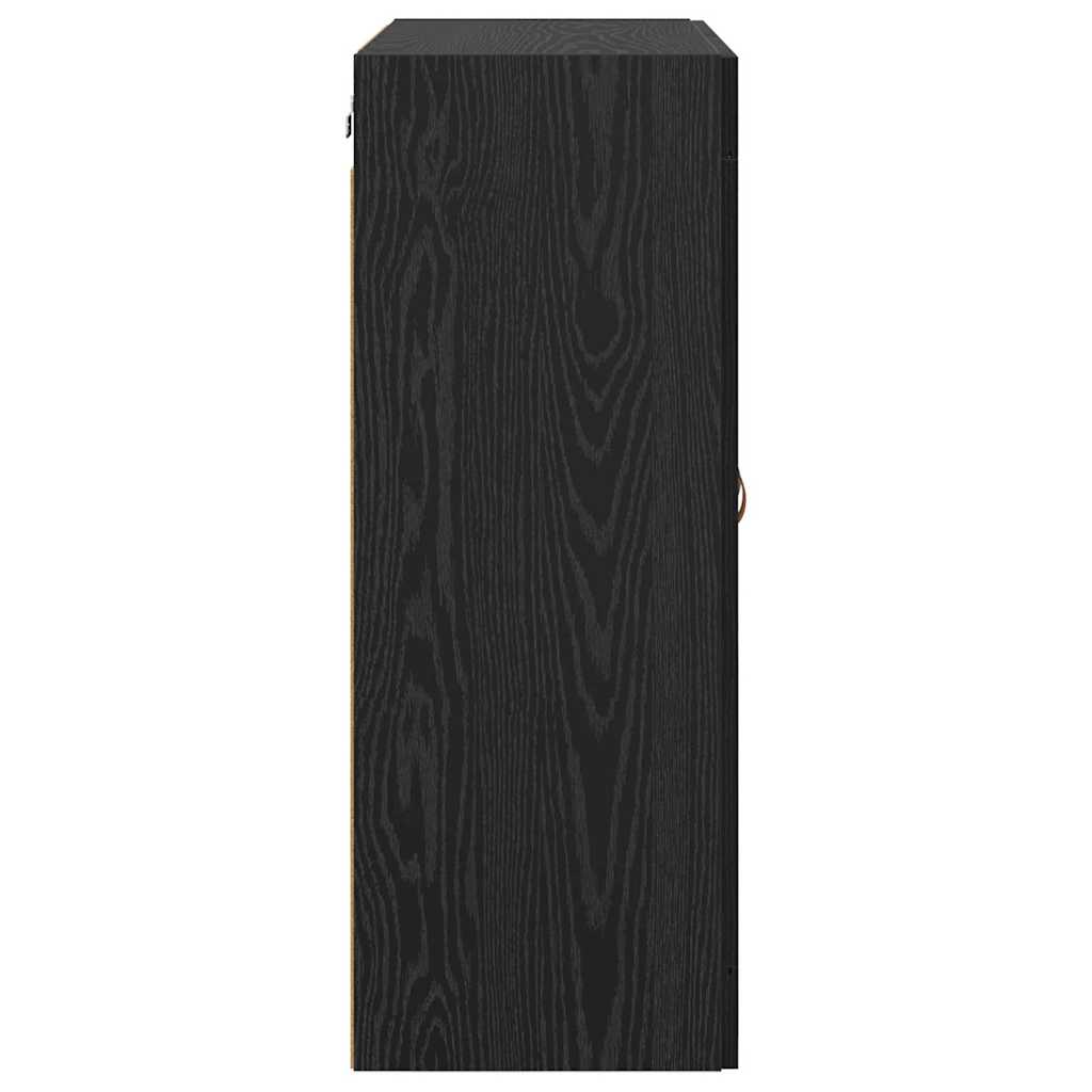 Wall Mounted Cabinet Black Oak Effect 69.5 x 34 x 90 cm