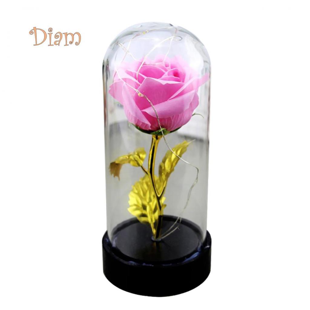 CO&LO Artificial Rose Flower LED Glass Bottle Lamp Night Artificial Rose Led Glass Bottle Lamp Night Light Home