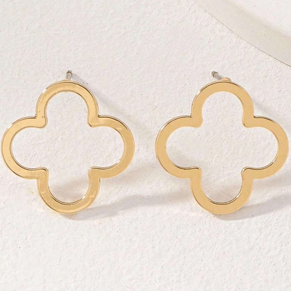 

Креативные серьги с четырьмя цветками сливы и четырьмя листьями клевера с нишевым дизайном, простые, универсальные и высококлассные