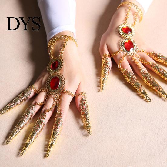 Finger Bracelet Golden 5 Long Nails Ethnic Belly Girls Dance Props Indian Thai Female Bangle Stage Performance Women