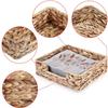Ins Water Hyacinth Woven Tissue Box Rattan Woven Lid Sanitary Paper Box Household Living Room Pumping Paper Box Storage
