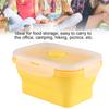 350ml Rechteckige Silikon Bento Box Zusammenklappbare Lunchbox Mikrowellen-Lebensmittelbehälter (Gelb)