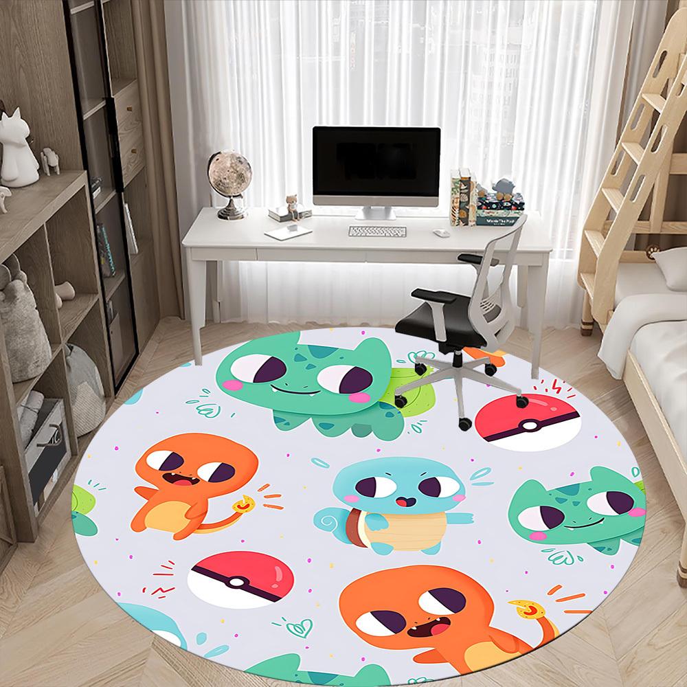 1pc Pokemon Office Round Area Rug, Under Office Chairs Bedroom Living Room Home Decor, Room Deco, Available in Various Sizes207
