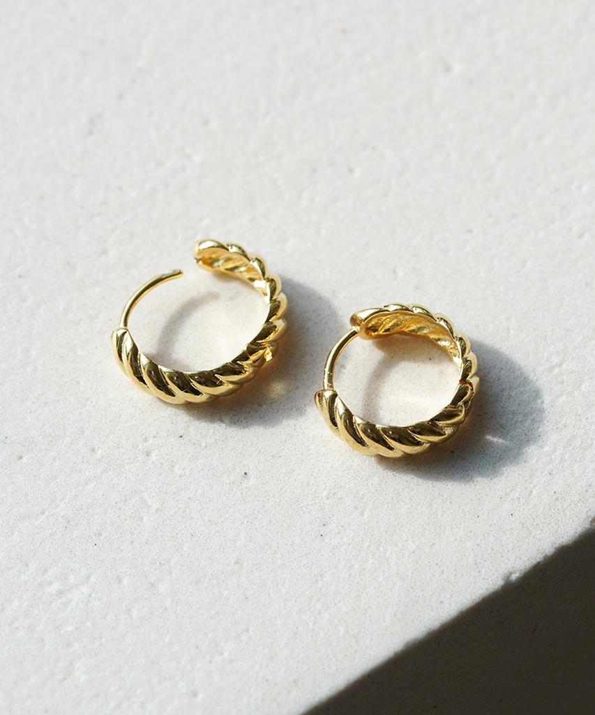 Alleun Silver 925 Quattro Twisted One-Touch Silver Earrings Bold