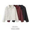 Kaslead New Women Clothes Western Style Versitile Fashion Heart-Shaped Decorated Row Button Cotton-padded Jacket Jacket
