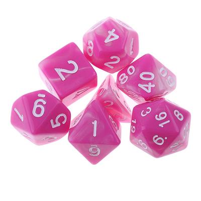 7 pezzi di dadi poliedrici giocattolo 16 mm D20 D12 D10 D8 D6 D4 per giochi da tavolo Dungeons & Dragons Blu Rosa Dadi giocattolo per bambini