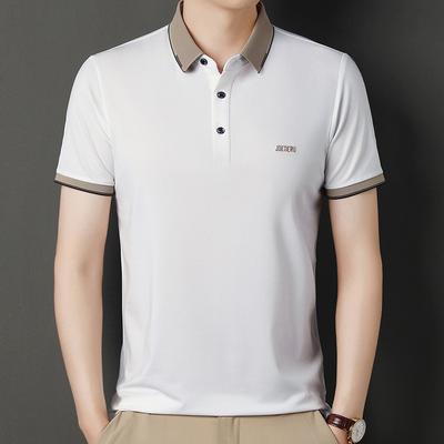 Herren Poloshirt Kurzarm Revers Sommer Neu Buchstabenstickerei Freizeit Kragen T-Shirt Herren
