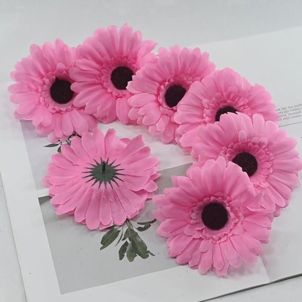 7pcs New Silk Artificial Sunflowers Gerbera DIY 3D Sunflower Flower 10cm Flower Arranging Simulated Flower Photography
