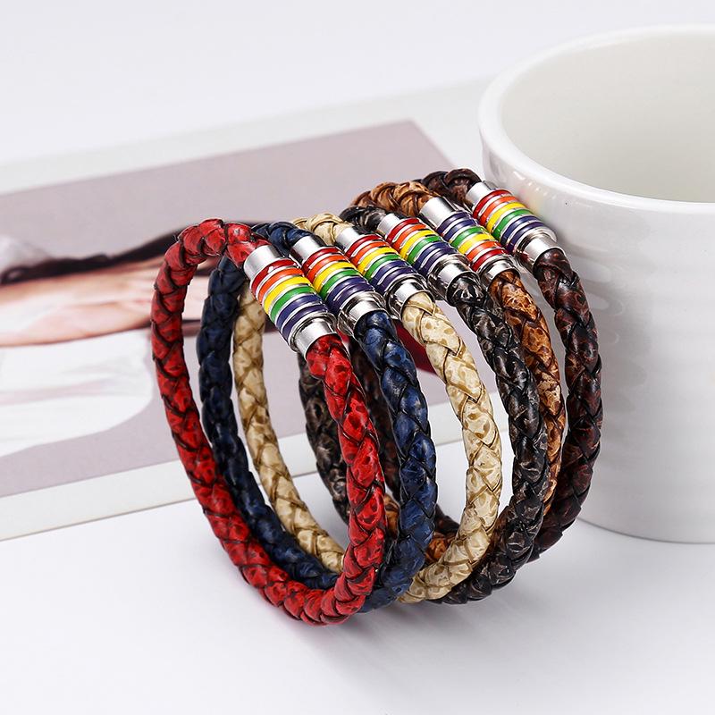 Neues Europäisch-Amerikanisches Mode Buntes Leder Magnetisches Armband
