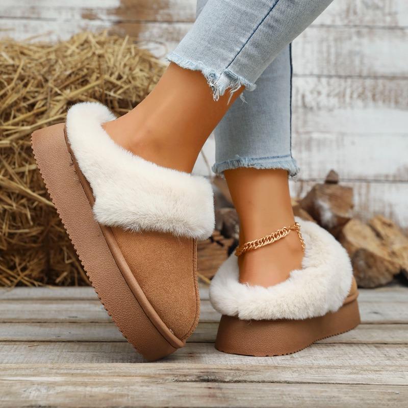 Fashion Solid Color Simple and Versatile Thick-soled Cotton Slippers Winter Women's Flat Bottom Comfort Is Necessary for All Occasions
