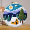 CHENISTORY 20x20cm Frame With Wool Felting Painting Kit Landscape Funny Diy Felt Crafts Package Felt Needle For Home Decoration