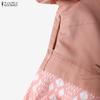 ZANZEA Women Casual Round Neck Short Sleeve Print A-Line Dress