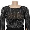 Elegant European & American Fashion Women's See-through Dress with Hot Drilling Details.