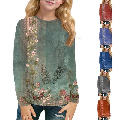Children's Printed Long Sleeve O-Neck Top Daily Casual T-shirt
