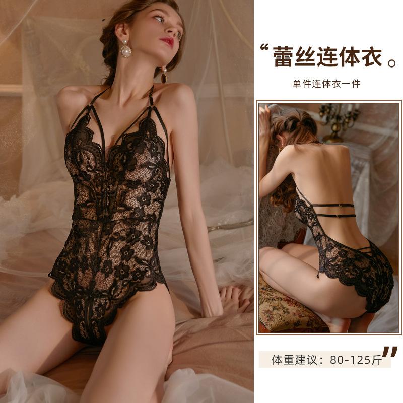 Xianyi Sexy Lingerie Sexy Lace Backless Open Onesie Deep V Perspective Passion Suit Midnight Temptation 423