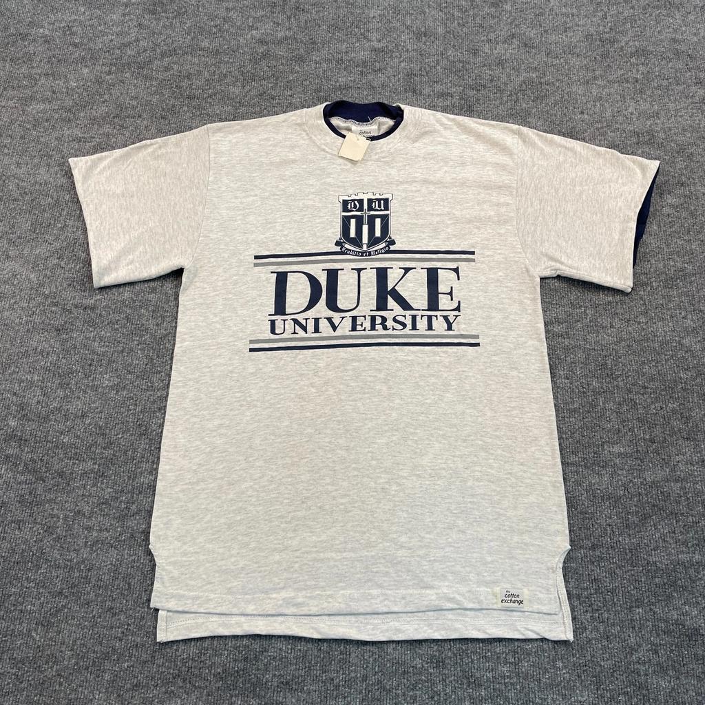 NWT Vintage Duke University Shirt Medium 20x29 Gray Double-Layer Long-Tail