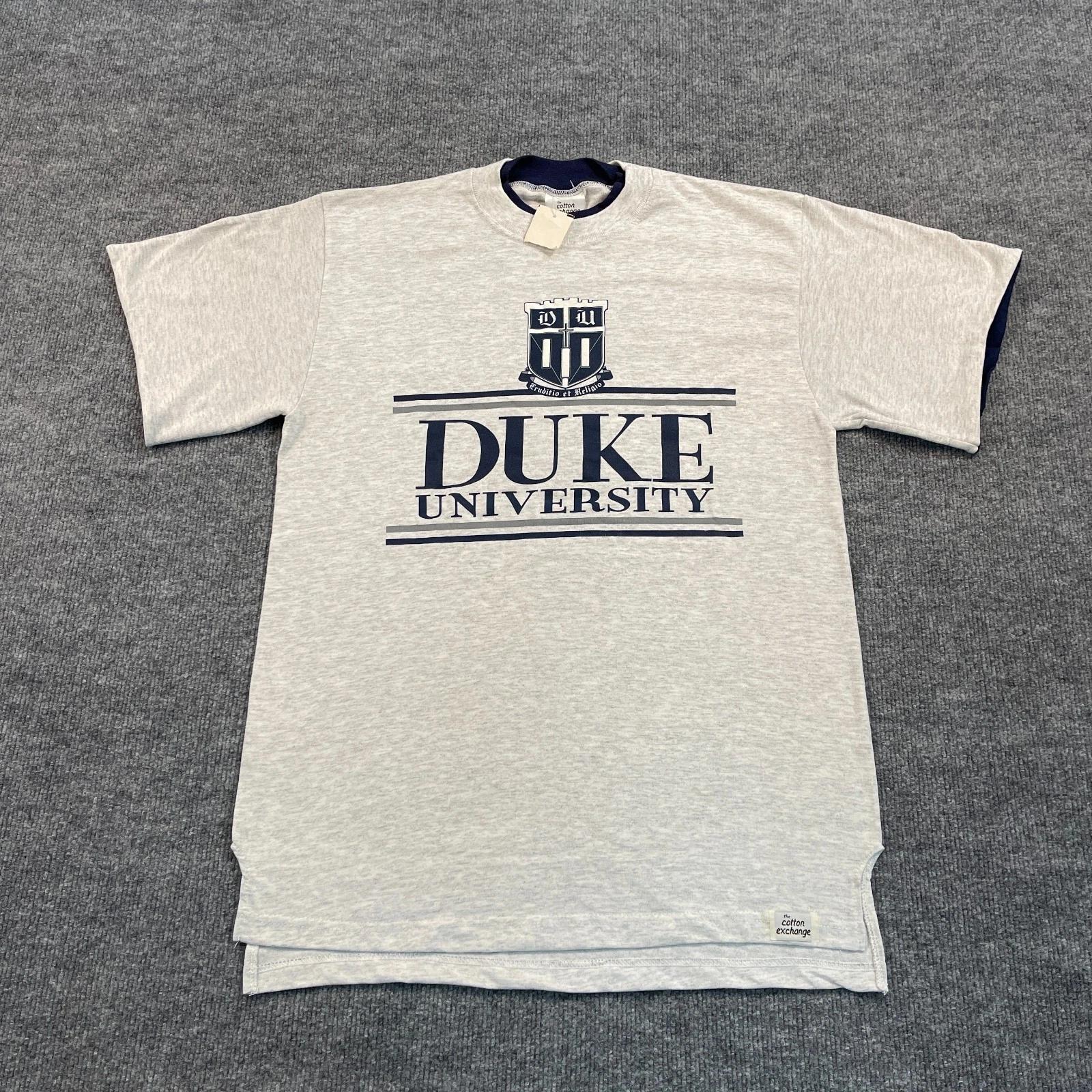 NWT Vintage Duke University Shirt Medium 20x29 Gray Double-Layer Long-Tail 3XL