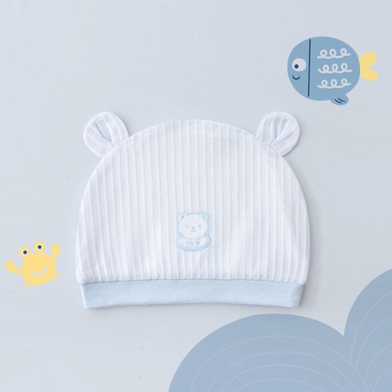 Stylish Infant Beanie Cap 0-1 Month Boys Girls Warm Bonnet Soft Breathable Baby Hat Newborn Fetal Cap for Indoor Outdoor
