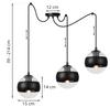 Toledo Spider Hanging Lamp Black 3-Flat Black Lampshade E14