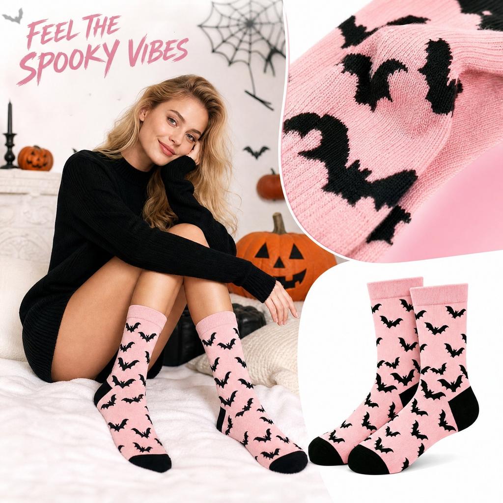 Unisex Halloween Mid-Calf Socks - Trendy Fall Winter Socks for Men and Women