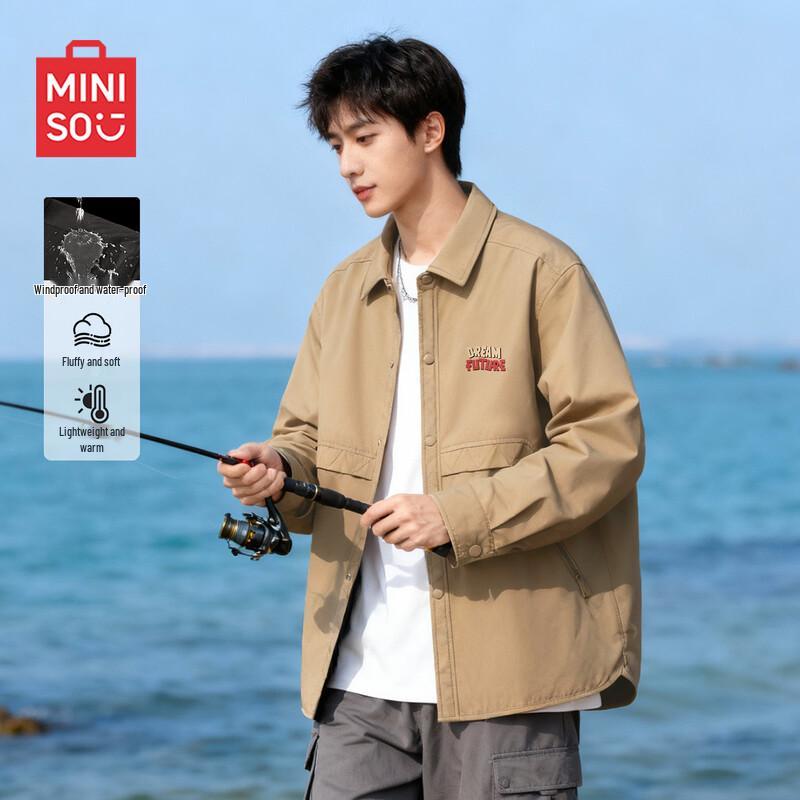 

MINISO Men s Winter Fleece-Lined Padded Jacket M