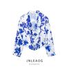 Jnleaog Spring New Arrival Women's Clothing Fashion Style French Fashion Design Draped Collar Print Tops 8261386