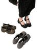 High Sense~ Mary Jane Schuhe Damen Goldschnalle mit Loafers Frühlingskleid Tragen 5Cm Kleine Lederschuhe