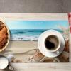 4PC Beach Shell Placemat, Blue Ocean Dining Table, Coffee Table Decoration, Anti Fouling and Heat-insulating Placemat