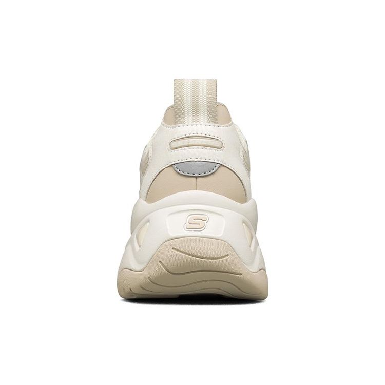 Skechers DLites 3.0 Leather Mesh Woven Comfortable Sports Low Top Lifestyle Shoes Women Sneakers White Beige 88888398-WTNT
