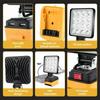 Portable LED Work Lights For Dewalt 18V 20V Lithium Battery 4 Inch Spotlight With USB Flashlight Emergency Lights Lighting Tool