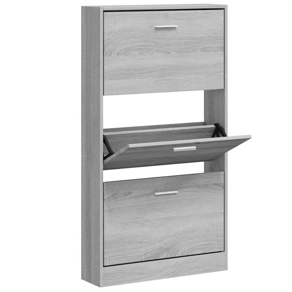 Shoe Cabinet Gray Sonoma 59 x 17 x 108 cm Particleboard